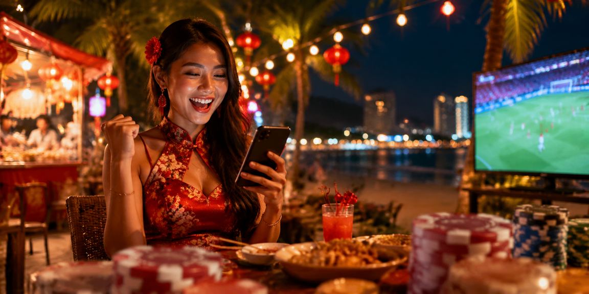 Pengguna Malaysia mengakses platform 21a melalui telefon di Langkawi